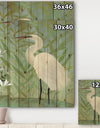 heron by the Shore II - Modern Farmhouse Print on Natural Pine Wood