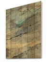 Rock Teal Panel I - Modern & Contemporary Print on Natural Pine Wood