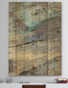 Rock Teal Panel I - Modern & Contemporary Print on Natural Pine Wood