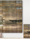 Glamorous Morning Fog II - Modern Glam Print on Natural Pine Wood