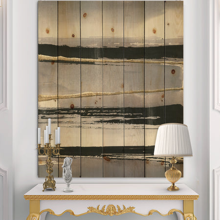 Glamorous Morning Fog III - Modern Glam Print on Natural Pine Wood