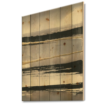 Glamorous Morning Fog III - Modern Glam Print on Natural Pine Wood