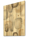 Neutral Oval Grey Stones I - Modern Glam Print on Natural Pine Wood