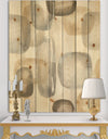 Neutral Oval Grey Stones I - Modern Glam Print on Natural Pine Wood