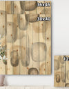 Neutral Oval Grey Stones I - Modern Glam Print on Natural Pine Wood