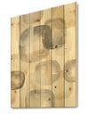 Neutral Oval Grey Stones II - Modern Glam Print on Natural Pine Wood