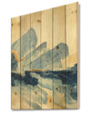 Metallic Gold Indigo I - Modern Glam Print on Natural Pine Wood