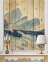 Metallic Gold Indigo I - Modern Glam Print on Natural Pine Wood