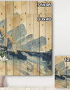 Metallic Gold Indigo I - Modern Glam Print on Natural Pine Wood