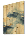 Metallic Gold Indigo II - Modern Glam Print on Natural Pine Wood