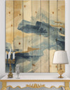Metallic Gold Indigo II - Modern Glam Print on Natural Pine Wood