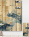 Metallic Gold Indigo II - Modern Glam Print on Natural Pine Wood