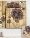 Abundant Hydrangea Flower II - Floral Cottage Print on Natural Pine Wood