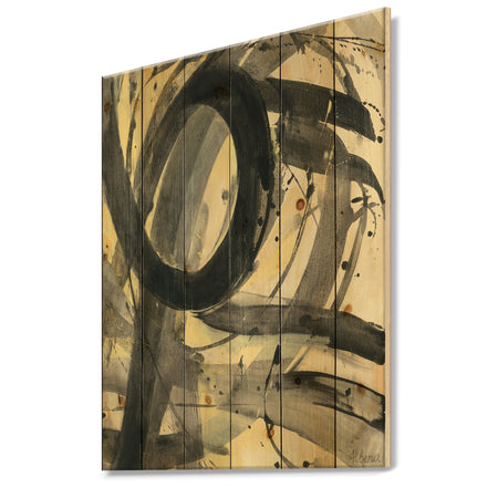 Minimalistic Roller IV - Mid-Century Modern Print on Natural Pine Wood