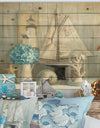 Summer Nautical House - Nautical & Coastal Print on Natural Pine Wood