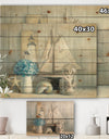 Summer Nautical House - Nautical & Coastal Print on Natural Pine Wood