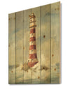 Ocean Lighthouse - Nautical & Coastal Print on Natural Pine Wood