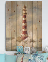 Ocean Lighthouse - Nautical & Coastal Print on Natural Pine Wood
