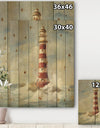 Ocean Lighthouse - Nautical & Coastal Print on Natural Pine Wood