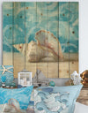 Composition from the Sea I - Nautical & Coastal Print on Natural Pine Wood