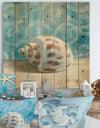Composition from the Sea III - Nautical & Coastal Print on Natural Pine Wood