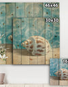 Composition from the Sea III - Nautical & Coastal Print on Natural Pine Wood