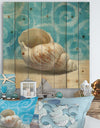 Composition from the Sea IV - Nautical & Coastal Print on Natural Pine Wood
