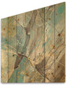 Mineral Landscape in Blue, Cream and Brown - Nautical & Coastal Print on Natural Pine Wood