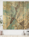 Mineral Landscape in Blue, Cream and Brown - Nautical & Coastal Print on Natural Pine Wood