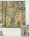 Mineral Landscape in Blue, Cream and Brown - Nautical & Coastal Print on Natural Pine Wood
