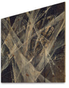 Abstract Glacial Black and White Painting - Mid-Century Modern Print on Natural Pine Wood