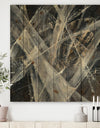 Abstract Glacial Black and White Painting - Mid-Century Modern Print on Natural Pine Wood