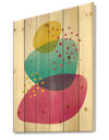 Minimal Spots Balance IV - Contemporary Print on Natural Pine Wood