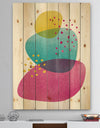 Minimal Spots Balance IV - Contemporary Print on Natural Pine Wood