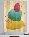 Minimal Spots Balance I - Contemporary Print on Natural Pine Wood