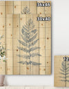 Blue Fern Print on wood II - Cabin & Lodge Print on Natural Pine Wood
