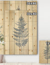 Blue Fern Print on wood I - Cabin & Lodge Print on Natural Pine Wood