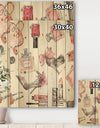 Glam Chic Accents Pattern I - Fashion Print on Natural Pine Wood