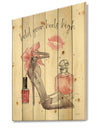 Glam Chic Accents IV - Fashion Print on Natural Pine Wood