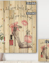 Glam Chic Accents IV - Fashion Print on Natural Pine Wood