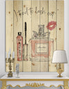 Glam Chic Accents V - Fashion Print on Natural Pine Wood