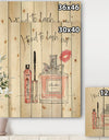 Glam Chic Accents V - Fashion Print on Natural Pine Wood