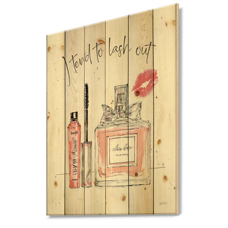 Glam Chic Accents V - Fashion Print on Natural Pine Wood