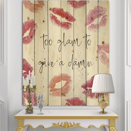Glam Chic Accents VII - Fashion Print on Natural Pine Wood