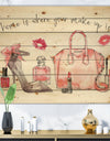 Chic Accents I - Fashion Print on Natural Pine Wood