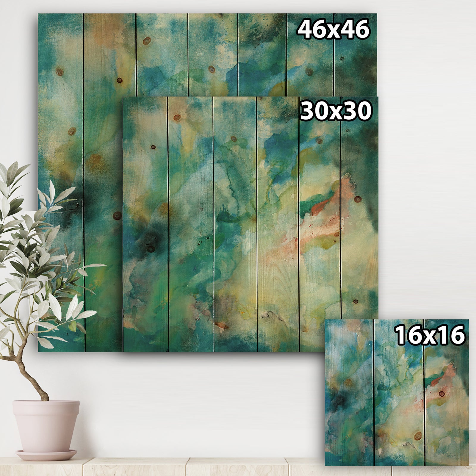 Interstellar - Contemporary Print on Natural Pine Wood