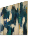 Blue Glam Texture II - Contemporary Print on Natural Pine Wood