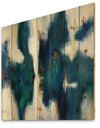 Blue Glam Texture I - Contemporary Print on Natural Pine Wood