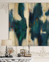 Blue Glam Texture I - Contemporary Print on Natural Pine Wood
