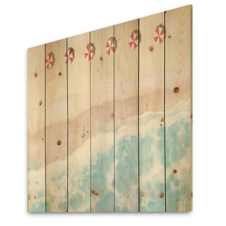 Sky Seaview I - Nautical & Coastal Print on Natural Pine Wood
